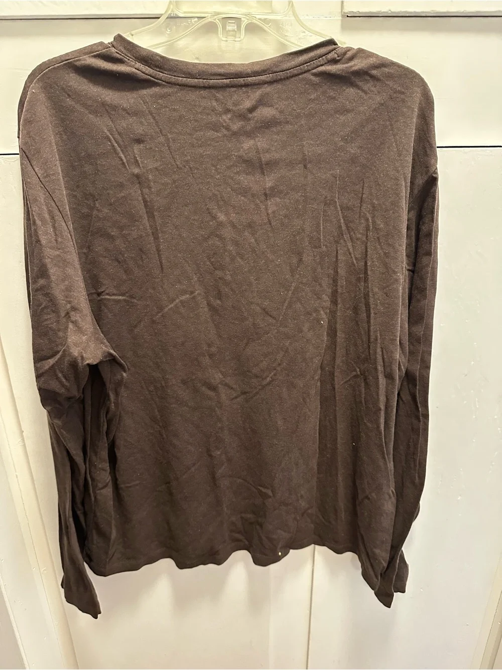 Banana Republic Men’s Long-Sleeve Crewneck Shirt - Dark Brown